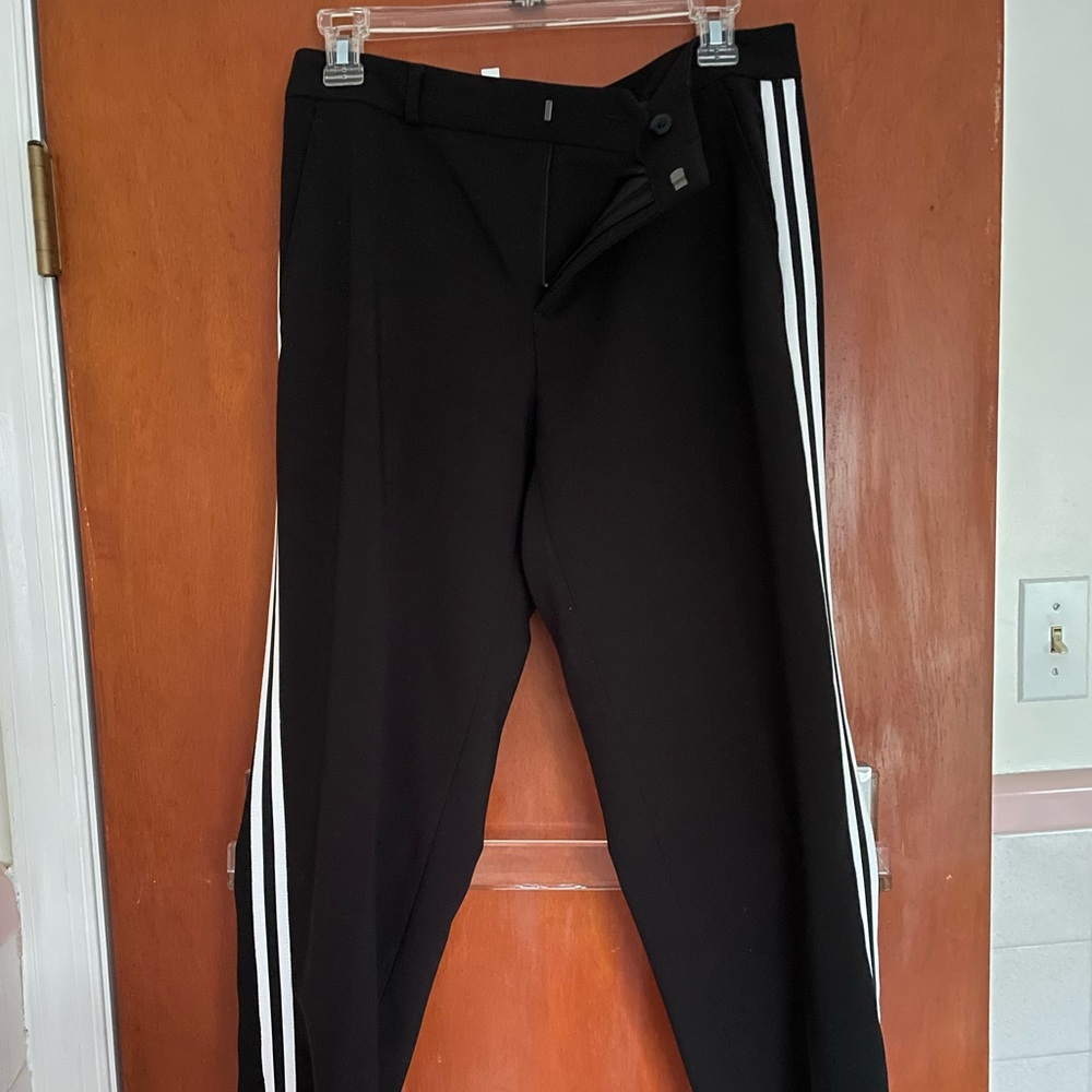 Banana Republic Avery Black Striped Trousers Dress Pants